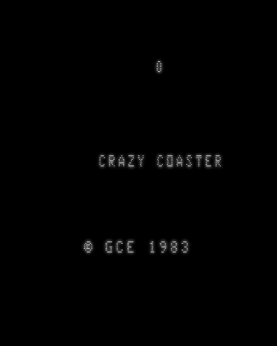 3D Crazy Coaster title screen for Vectrex